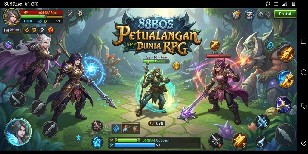 Tangkapan layar 88BOS menampilkan aksi pertarungan RPG yang mendebarkan.