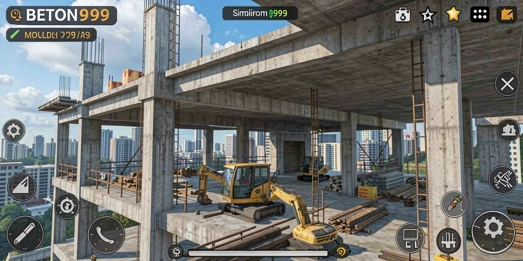 Tampilan gameplay BETON999 dengan berbagai proyek konstruksi menarik.