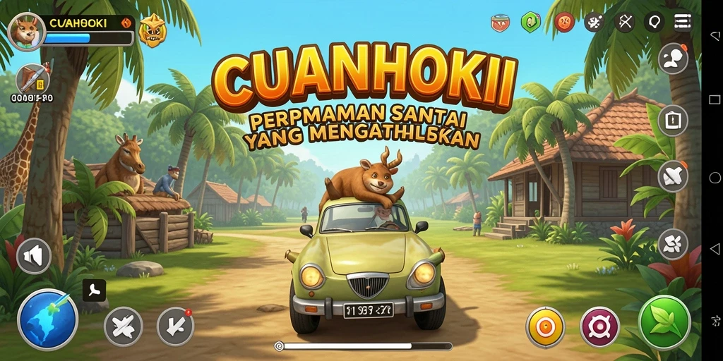 Tampilan gameplay CUANHOKI yang seru dan colorful.