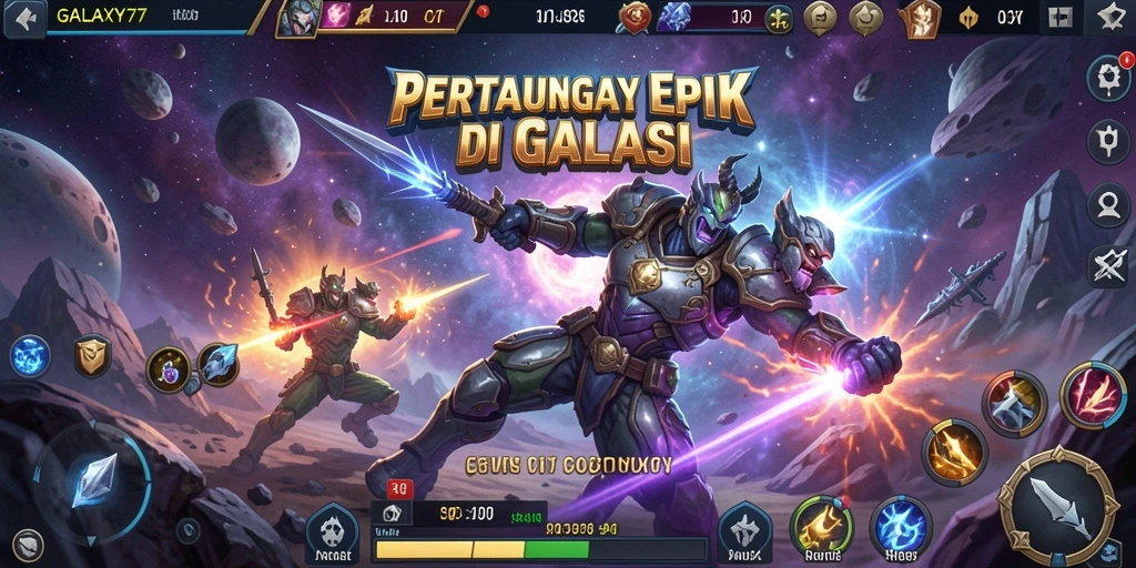 Tangkapan layar yang menunjukkan aksi pertarungan seru di GALAXY77.