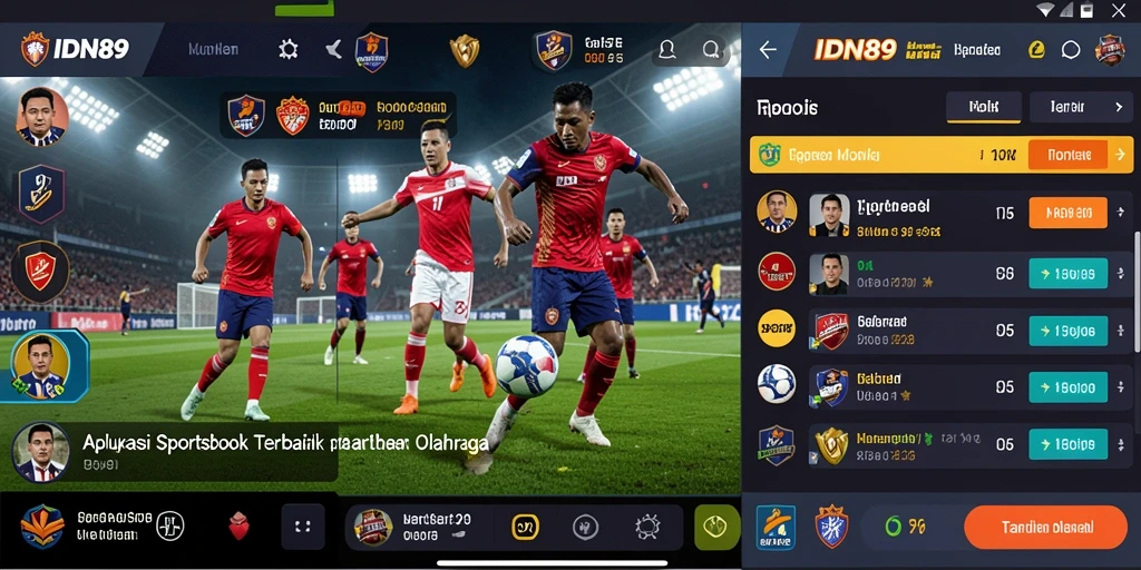 Tampilan menarik dari aplikasi IDN89 yang menyajikan taruhan olahraga.