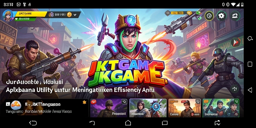 Tampilan antarmuka JKTGAME yang bersih dan fungsional.