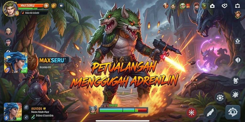 Tampilan gameplay seru dari MAXSERU dengan aksi petualangan yang mendebarkan.