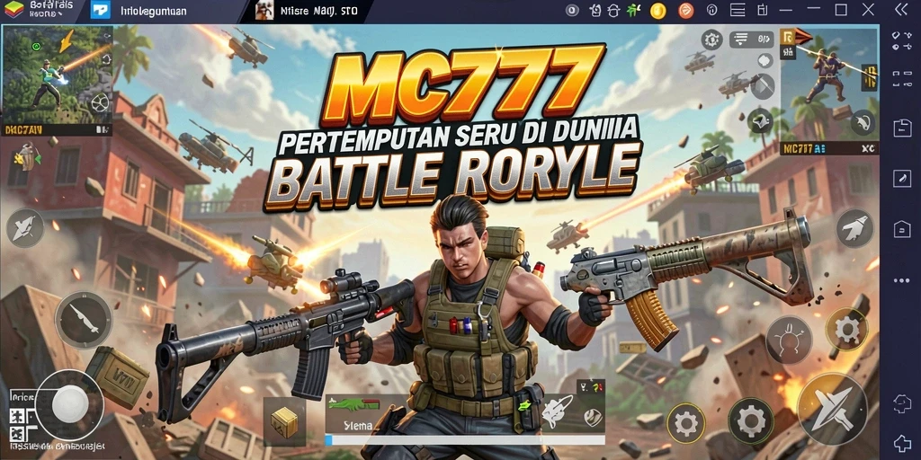 Screenshot gameplay MC777 yang menunjukkan aksi seru di Battle Royale.