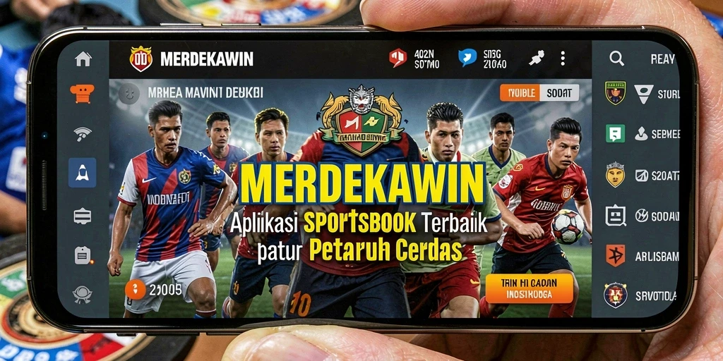 Screenshot utama MERDEKAWIN menampilkan fitur taruhan olahraga yang lengkap.