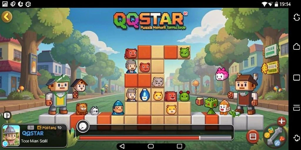 Tampilan menarik gameplay QQSTAR dengan tantangan Puzzle seru.