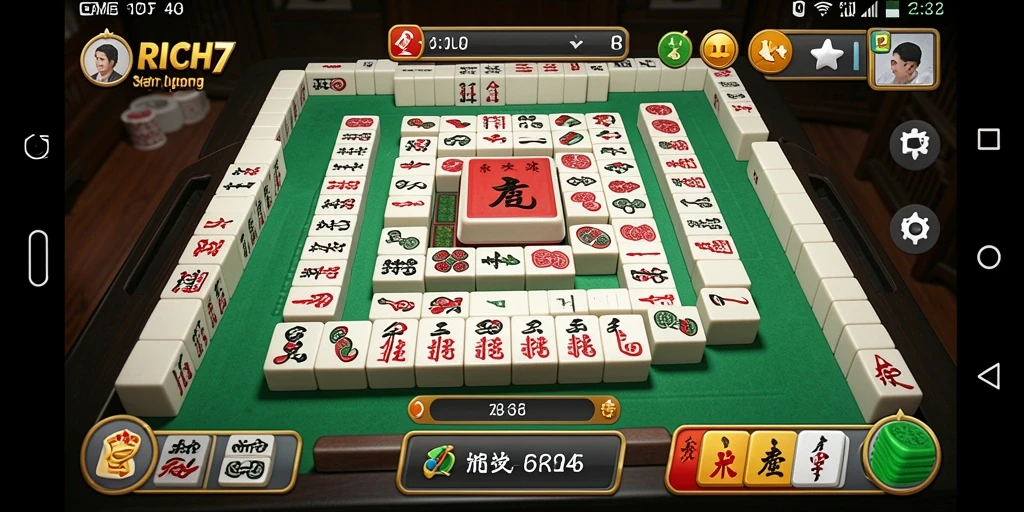 Tampilan gameplay Mahjong yang menarik di RICH7.