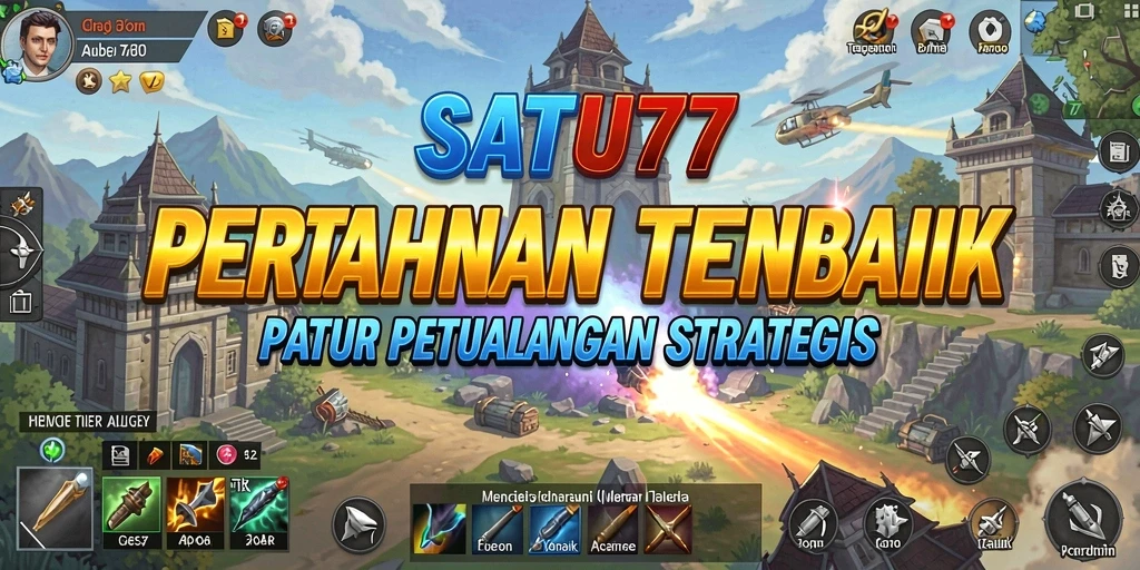 Gameplay menegangkan dalam SATU77 dengan pertahanan menara yang strategis.