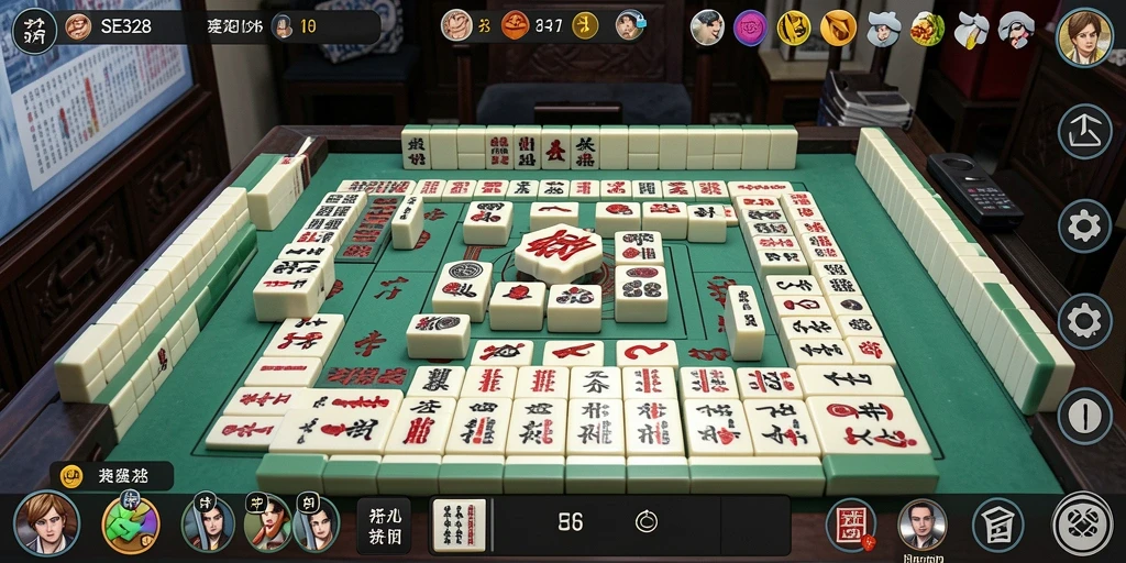 Screenshot gameplay SE328 dengan papan Mahjong yang menarik.