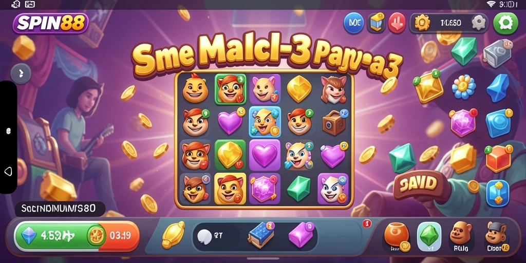 Gameplay SPIN88 yang penuh warna dan menantang dalam aksi Match-3.