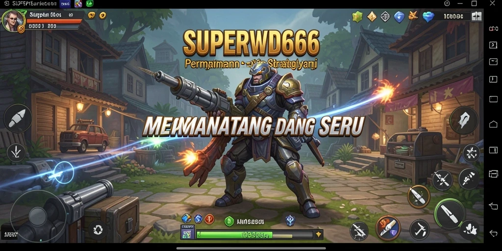 Screenshot SUPERWD666 menampilkan pertempuran strategi yang seru.