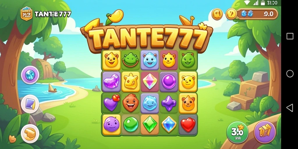 Tangkapan layar gameplay TANTE777 yang menarik dan penuh warna.