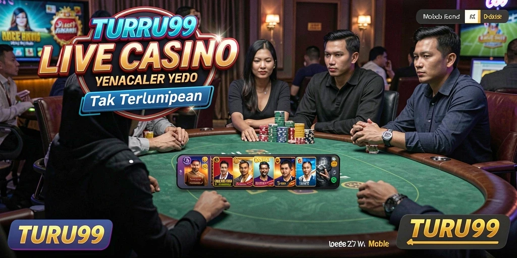 Tampilan gameplay TURU99 yang menawan dalam suasana Live Casino.