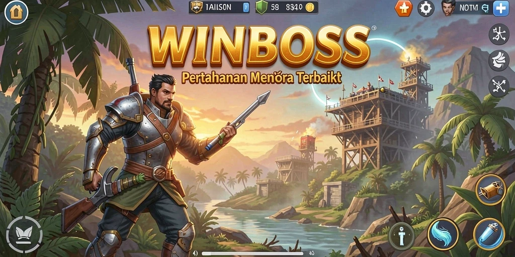 Screenshot menampilkan aksi mendebarkan dalam WINBOSS Tower Defense.